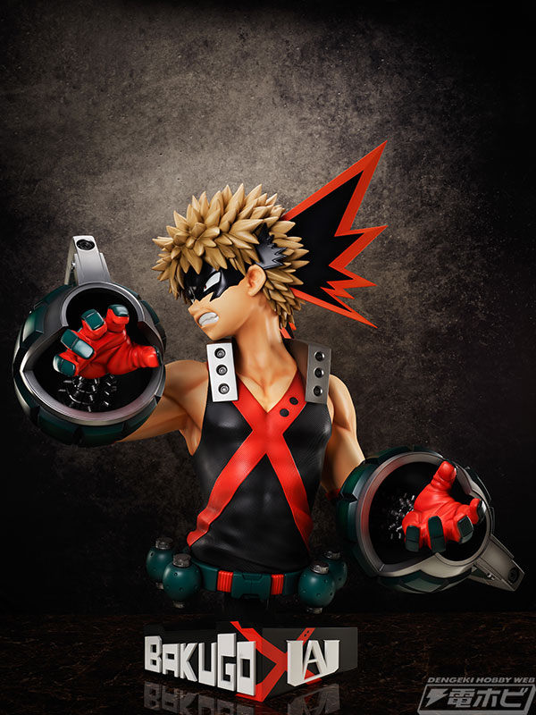 僕のヒーローアカデミア』大迫力の爆豪勝己の1/1スケール胸像