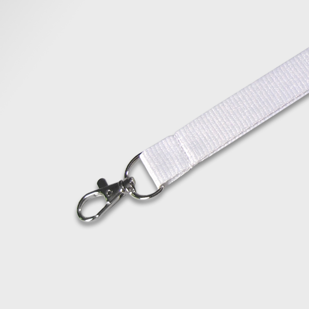 即納】無地ネックストラップ(20mm幅) 白色 1本からご注文可能