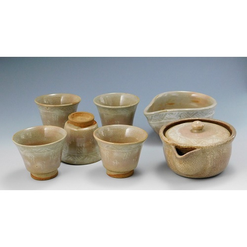 DT538 萩焼 十二代 田原陶兵衛 糸巻き 香合 Antique Sam's Collection