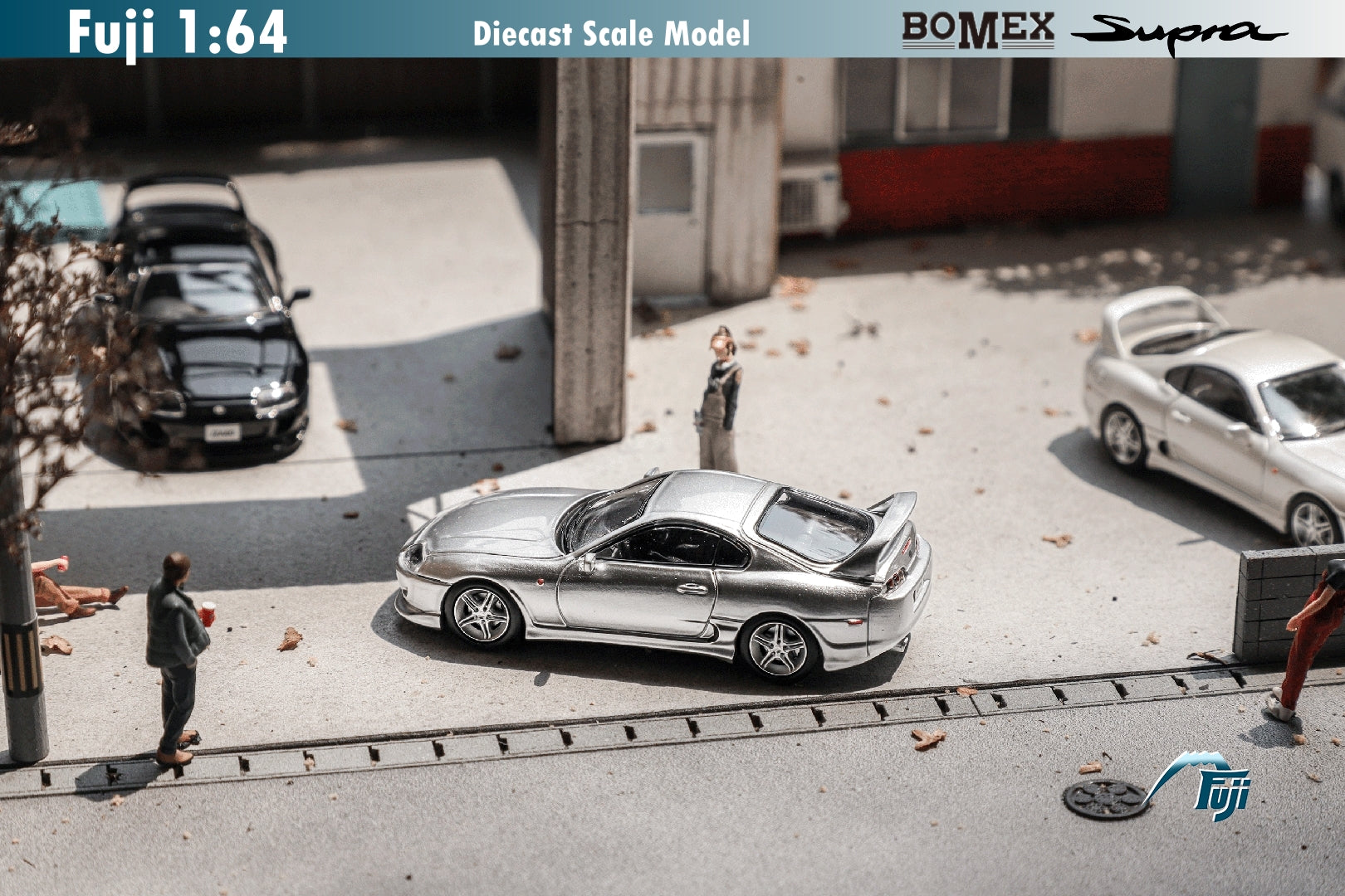 Fuji 1:64 Toyota Supra RZ Mk4 A80 (JZA80) Bomex V1 Silver