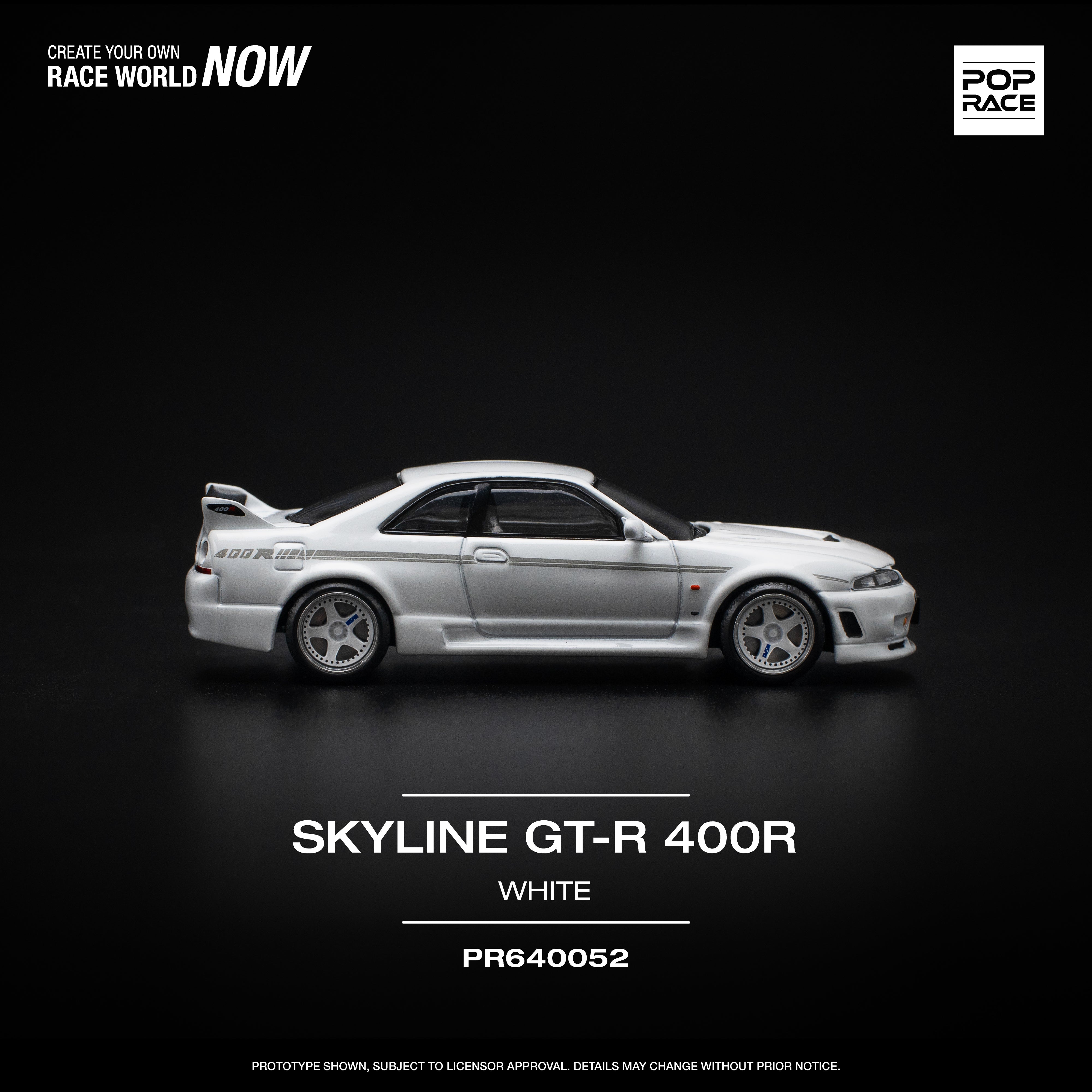 POPRACE 1:64 NISSAN GT-R R33 NISMO 400R - WHITE PR640052 – Horizon