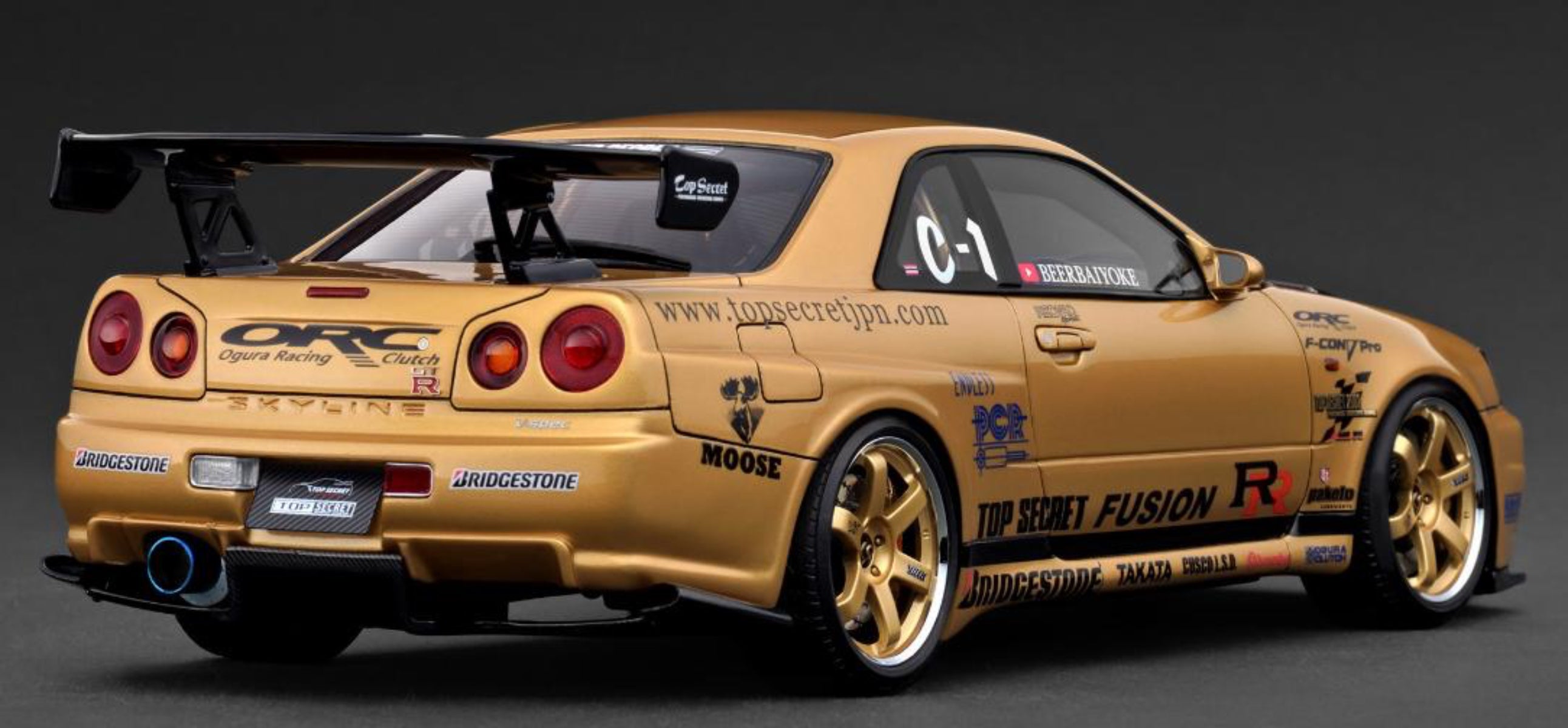 Ignition Model 1:18 TOP SECRET 34GT-R (BNR34) Gold IG3847