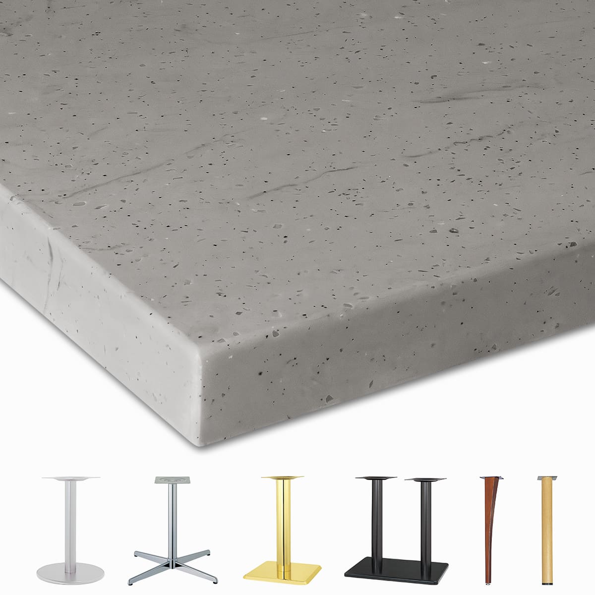 コンクリート調人工大理石天板（マット）MCT-007｜ハストネットのテーブル