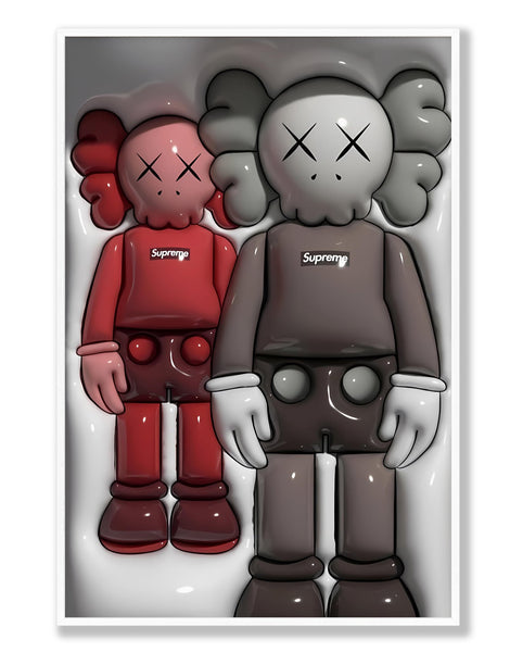 KAWS x Supreme (3D Effect) Wall Art – Hyped Art