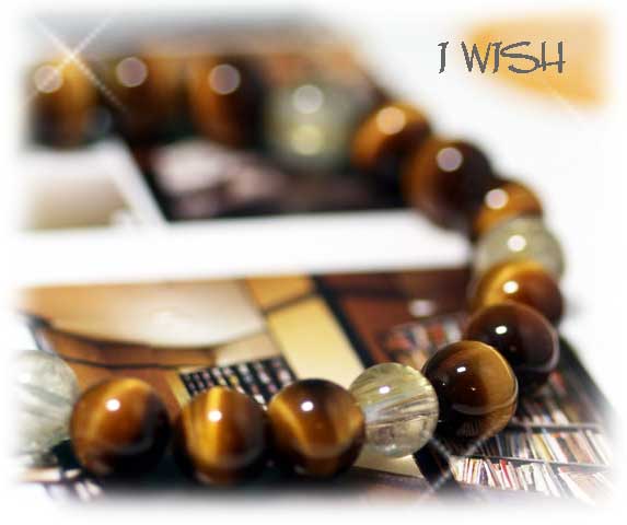 タイガーアイとルチルの8mm玉パワーストーン・ブレスレット 強力な金運