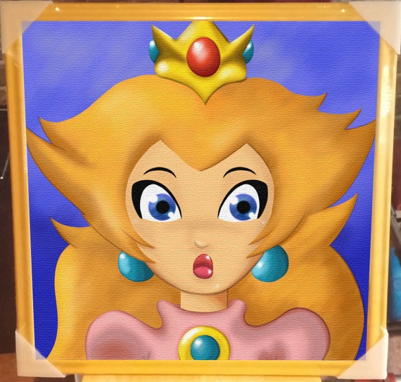 ピーチ姫 絵画 マリオ 64 50 x 50 CM キャンバスプリント - Etsy 日本