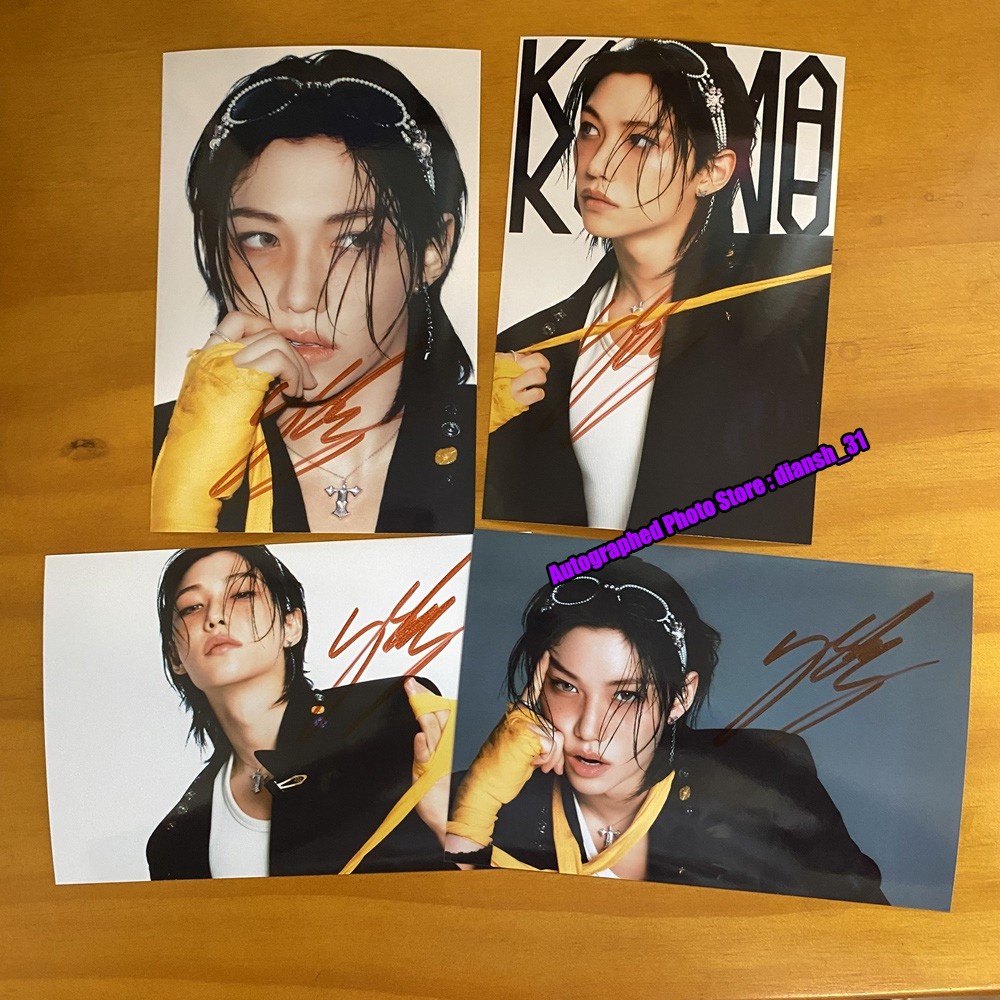 STRAY KIDS FELIX AUTOGRAPHED SIGNED PHOTO 4*6 - KARMA TEASER