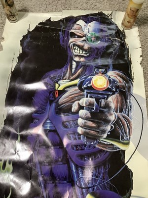 1987 IRON MAIDEN SIX FOOT Door Poster Lot (3) 75” X 25” 1998