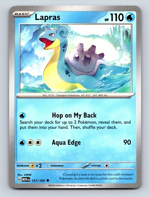 Lapras HP 110 Hop On My Back Aqua Edge Rarity Blue Colorful