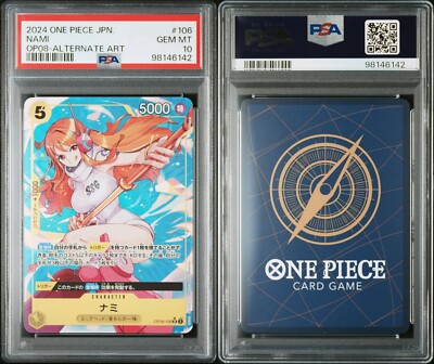 PSA 10 Nami OP08-106 SR ONE PIECE Card Alt Art Two Legends OP-08