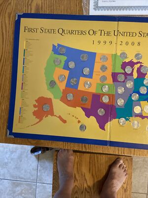 First State Quarters Of The United States Collectors Map 1999-2008