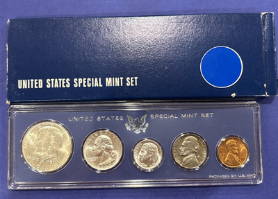 1964–P US MINT COIN SET 90% SILVER, UNCIRCULATED, CASE +