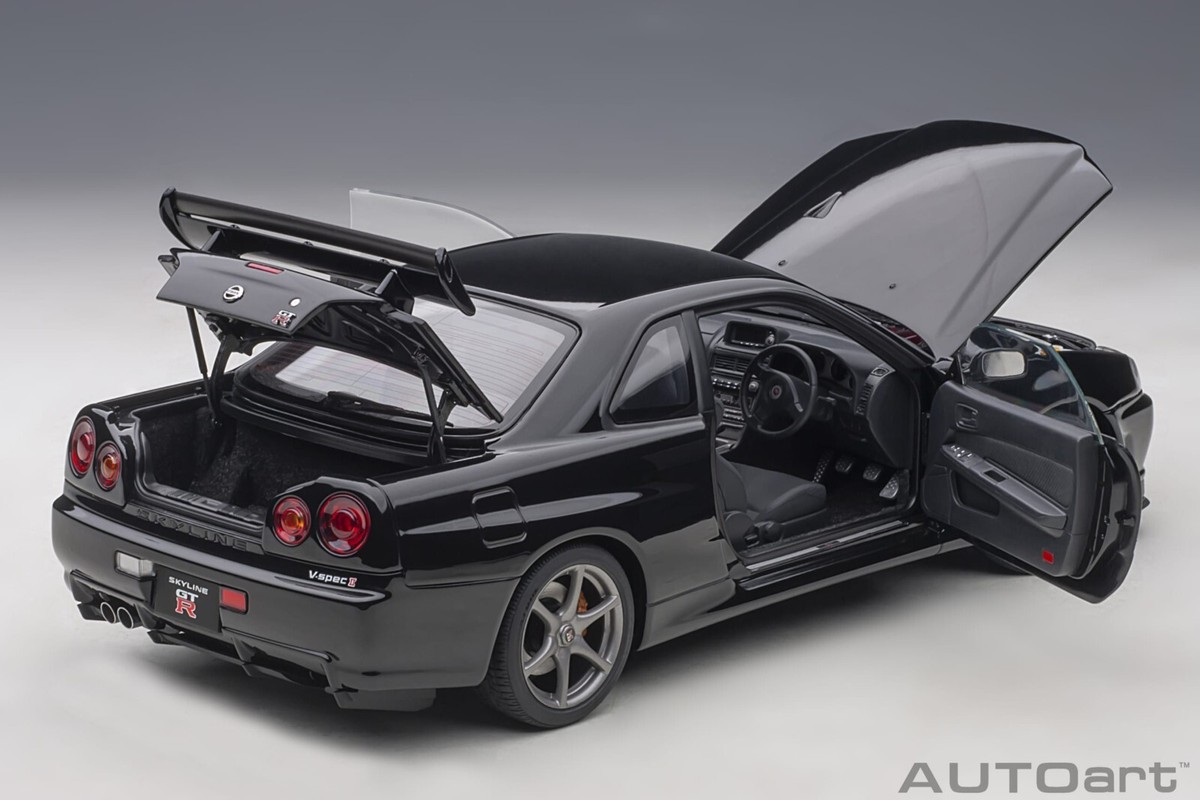NISSAN SKYLINE GT-R (R34) V-SPEC II BLACK PEARL by AUTOart 1:18