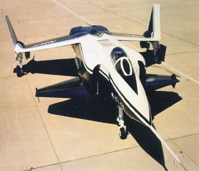 The Rockwell XFV-12A, a prototype supersonic US navy fighter
