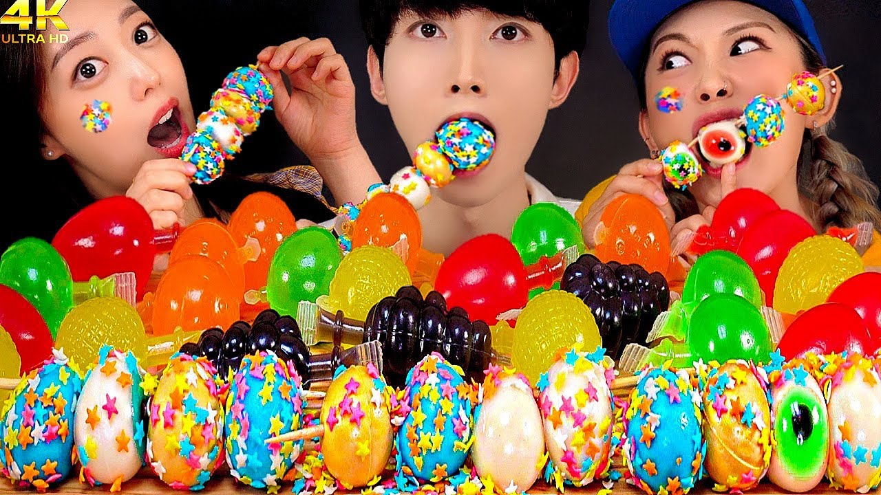 ASMR STAR GUMMY TOK JELLY CHALLENGE MUKBANG JELLO GUMMY EATING
