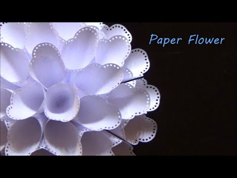 ペーパーフラワー）簡単！クラフトパンチで大輪の花の作り方【DIY