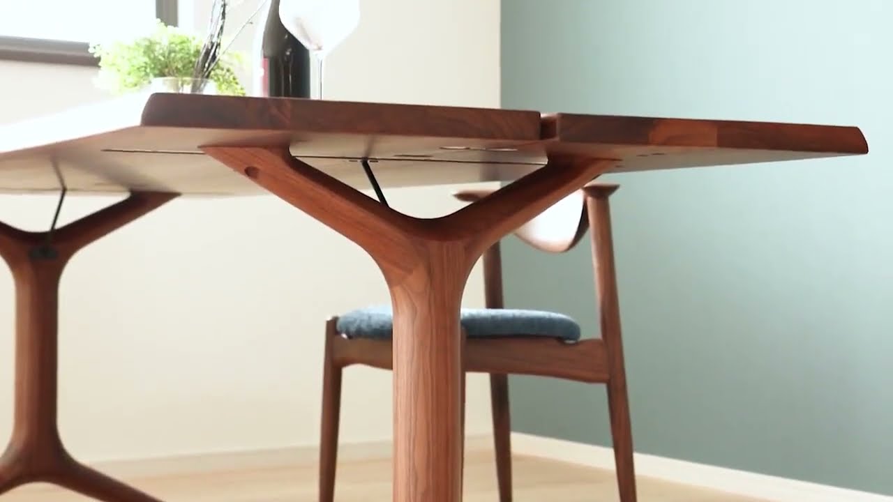 各地の名工房 KIRITSU 起立木工 カムイ Dテーブル 国産家具 無垢