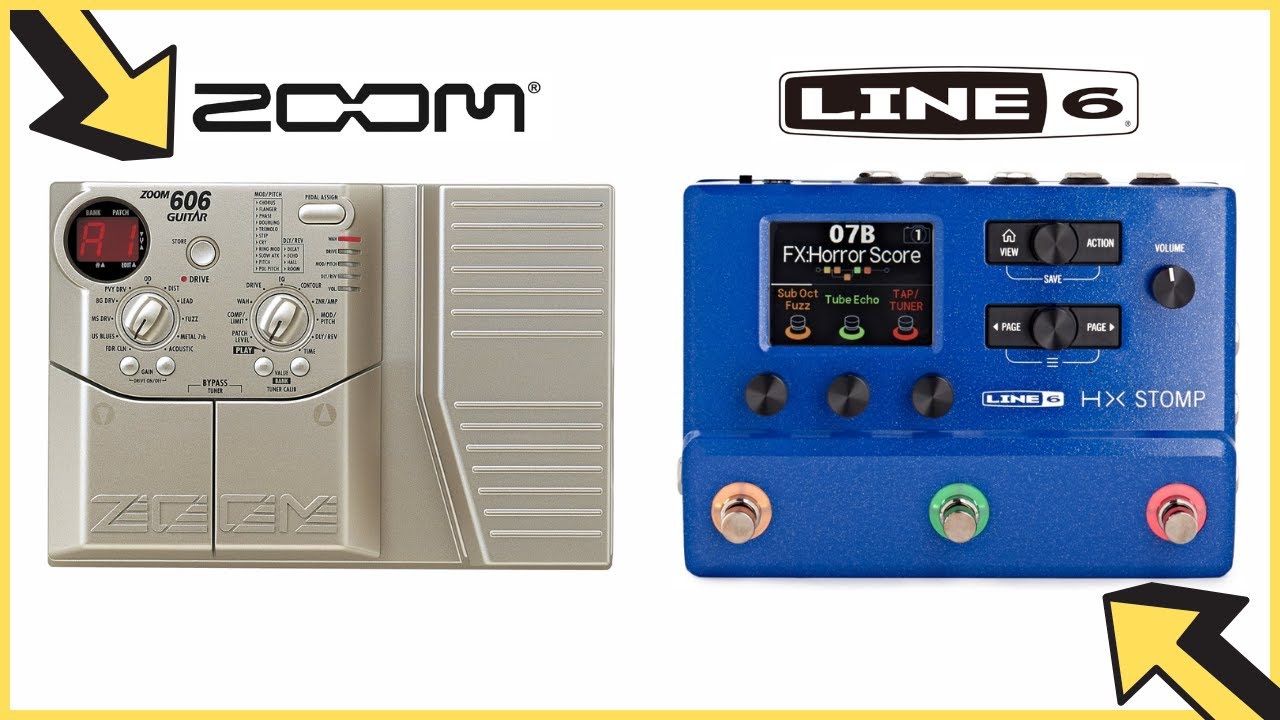 Line 6 HX Stomp Helix Vs ZOOM 606 Guitar Effects Processor - YouTube