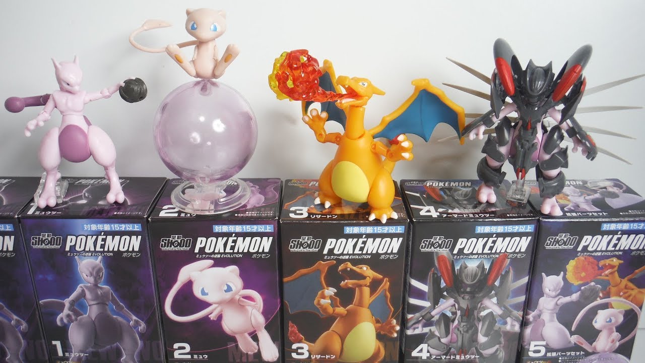 Pokemon SHODOポケモン 全5種 開封 Action figure Mewtwo Strikes