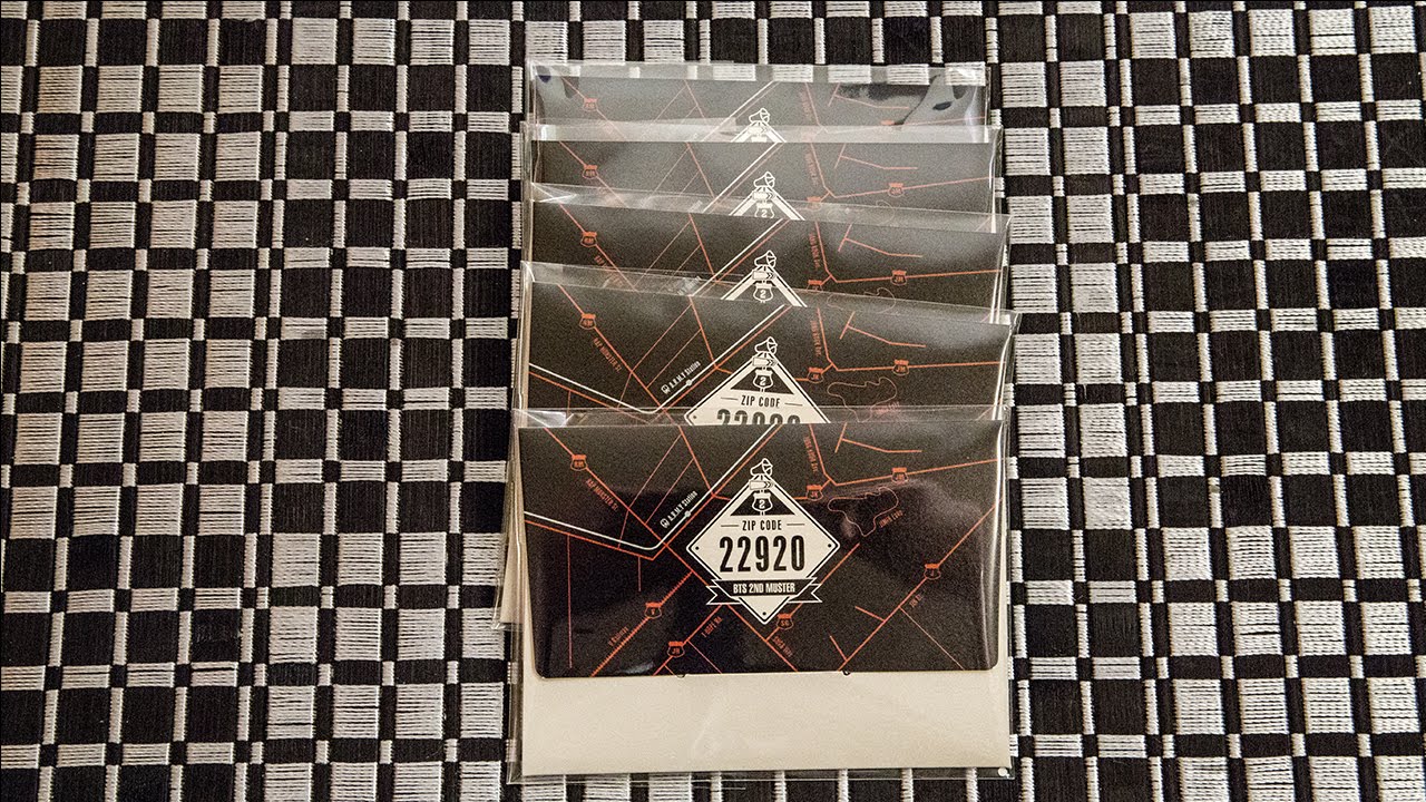 Unboxing | BTS - 2nd Muster Zipcode 22920 Mini Photocards - YouTube