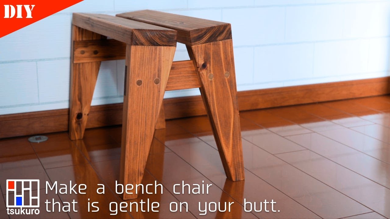 DIY bench chair] A comfortable bench chair made from scraps of