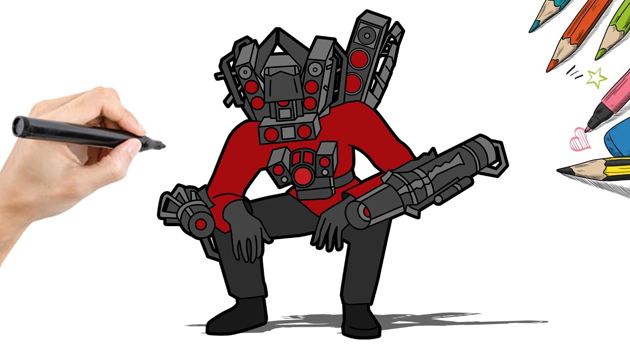 子供の絵 タイタンスピーカーマン 8歳 b4 skibity toilet 子供の絵