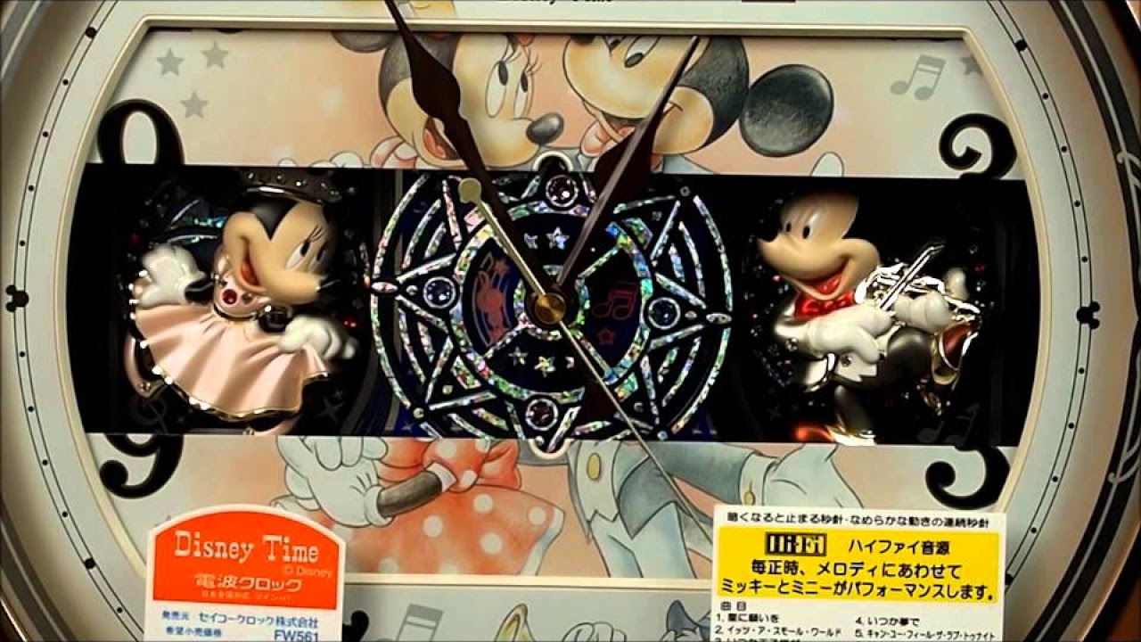 セイコー Disney (ディズニータイム) 掛け時計 ミッキー&ミニー 電波