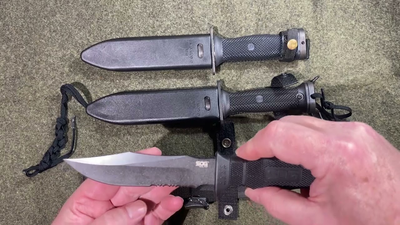 USN Mark 3 Mod 0 Knife and SOG SEAL Pup - YouTube