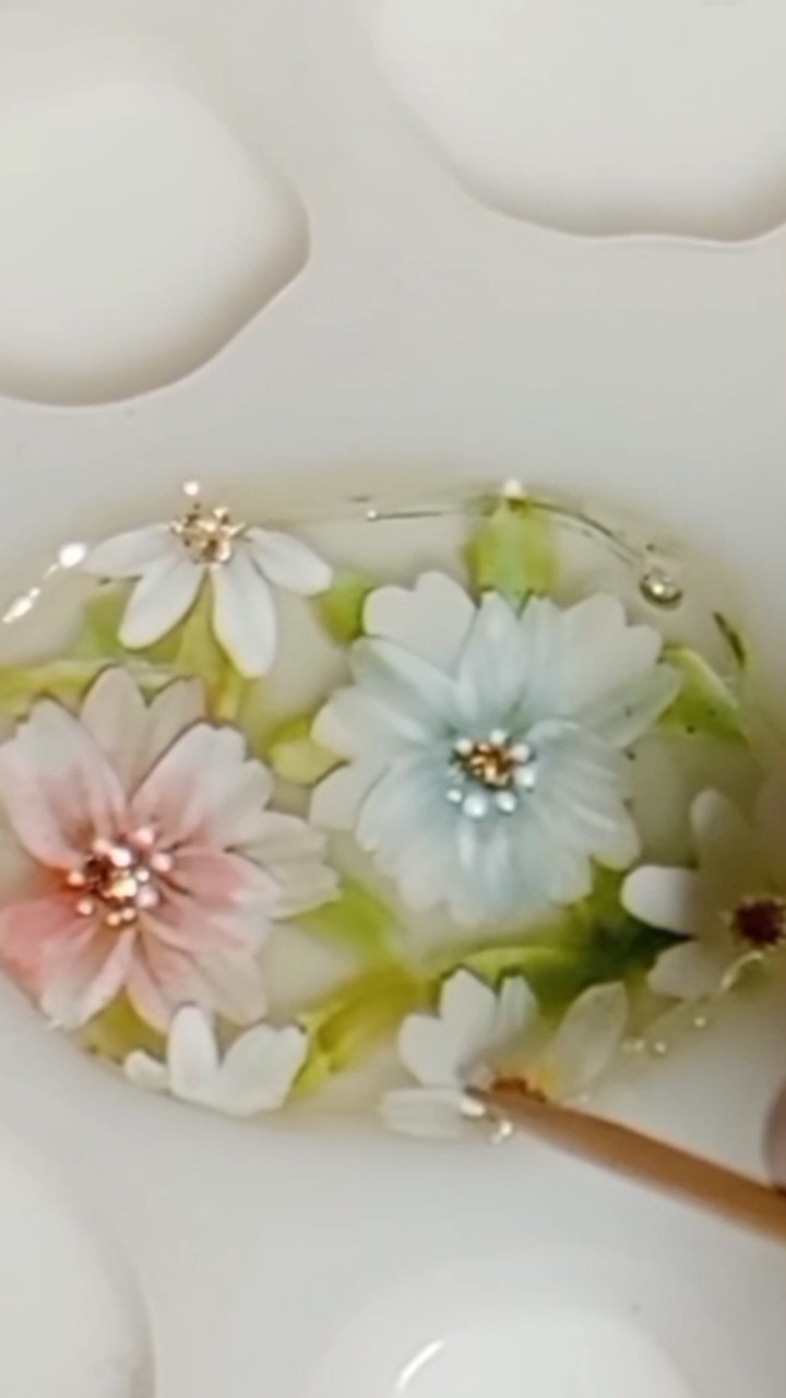 ジェルネイル花描き方】レジンヘアゴムパーツ作り方 - YouTube