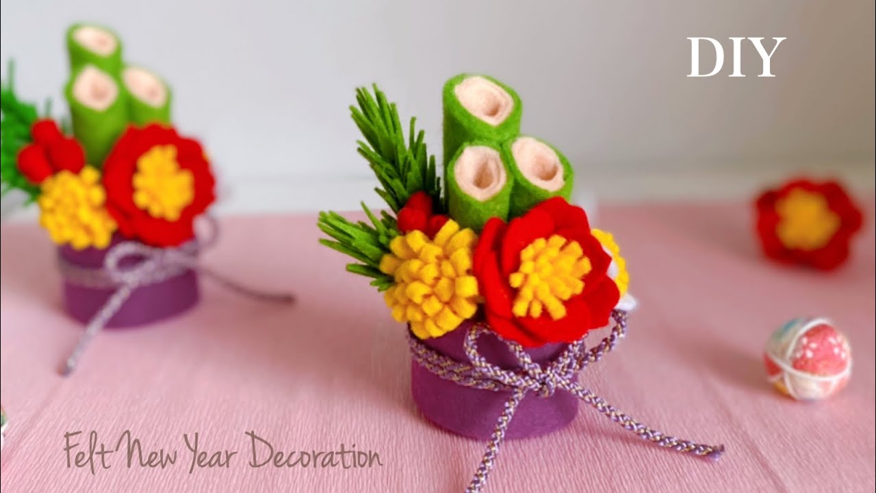 No sewing] New Year decoration made with felt / How to make Felt