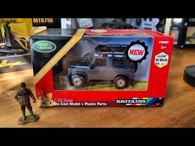 Muddy Land Rover Defender 90 made by Britains. Unboxing and review