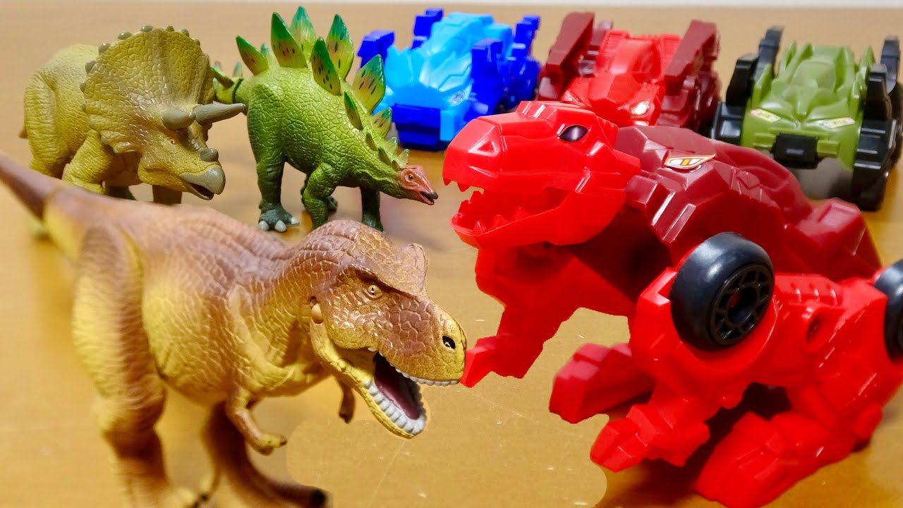 セリアで買ってきた 車が恐竜に変形する ドライブザウルス 全6種類を
