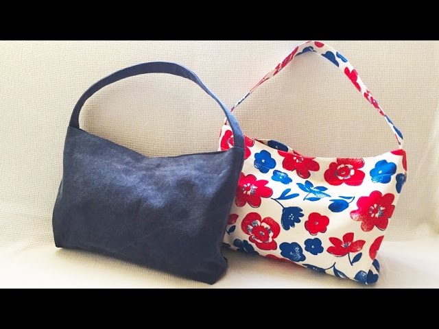 裏ポケットつきワンショルダーバッグの作り方☆裏地つき☆けーことん