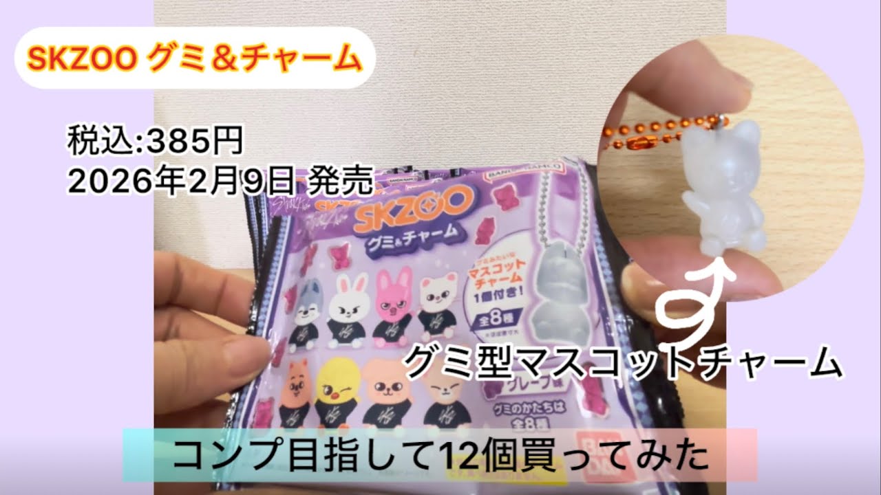 SKZOO グミ＆チャーム12個買ってコンプチャレンジ！（2026/2/9発売
