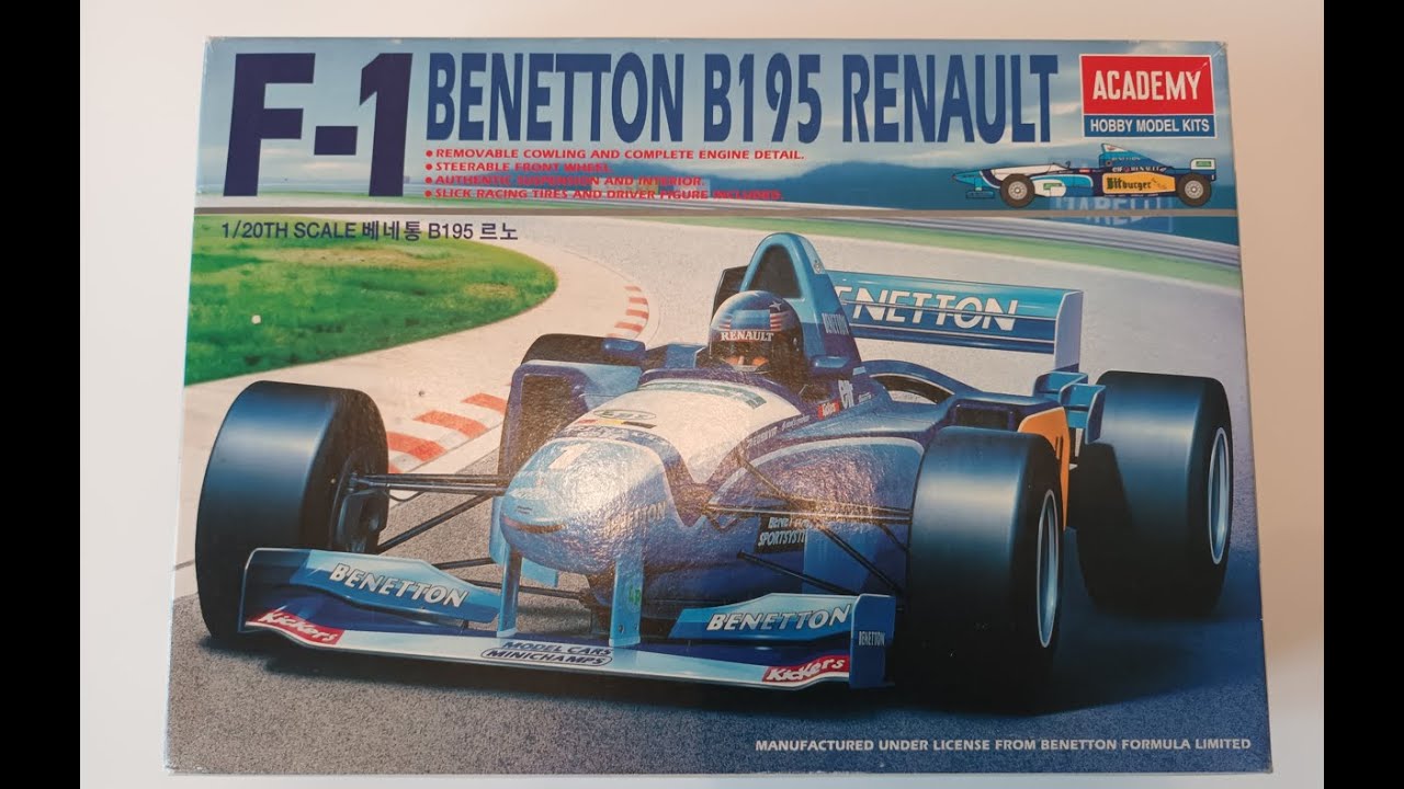 Academy 1/20 Scale F1 Benetton B195 Renault 1995 - Inside the Box