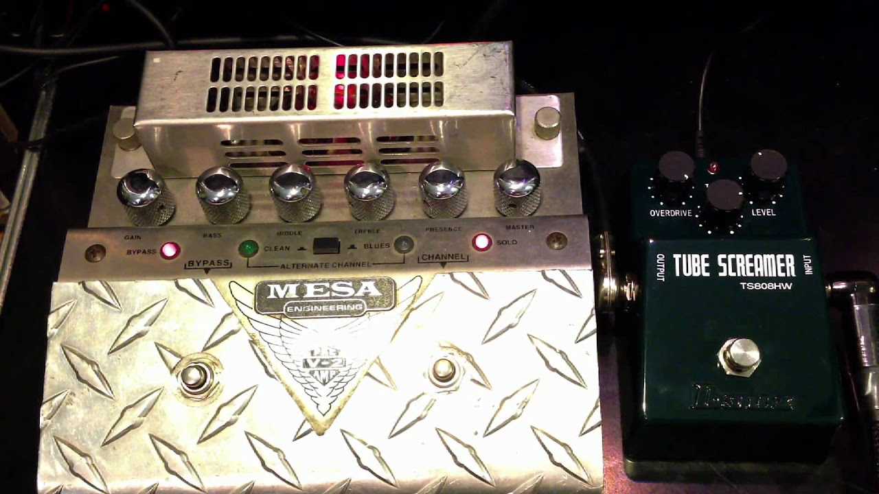 Ibanez Tube Screamer TS808HW vs Mesa Boogie V-Twin - YouTube