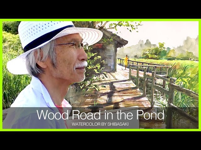 Eng sub ] Wood Road in the Pond Watercolor Painting Technique