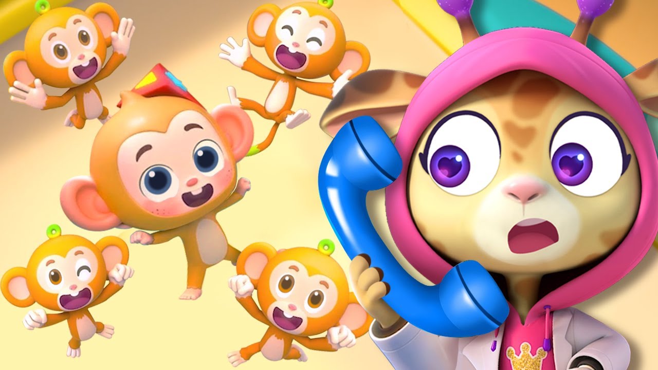 ごひきのこざる🐒ベッドでジャンプ | イエス！ネオ | 赤ちゃんが喜ぶ歌