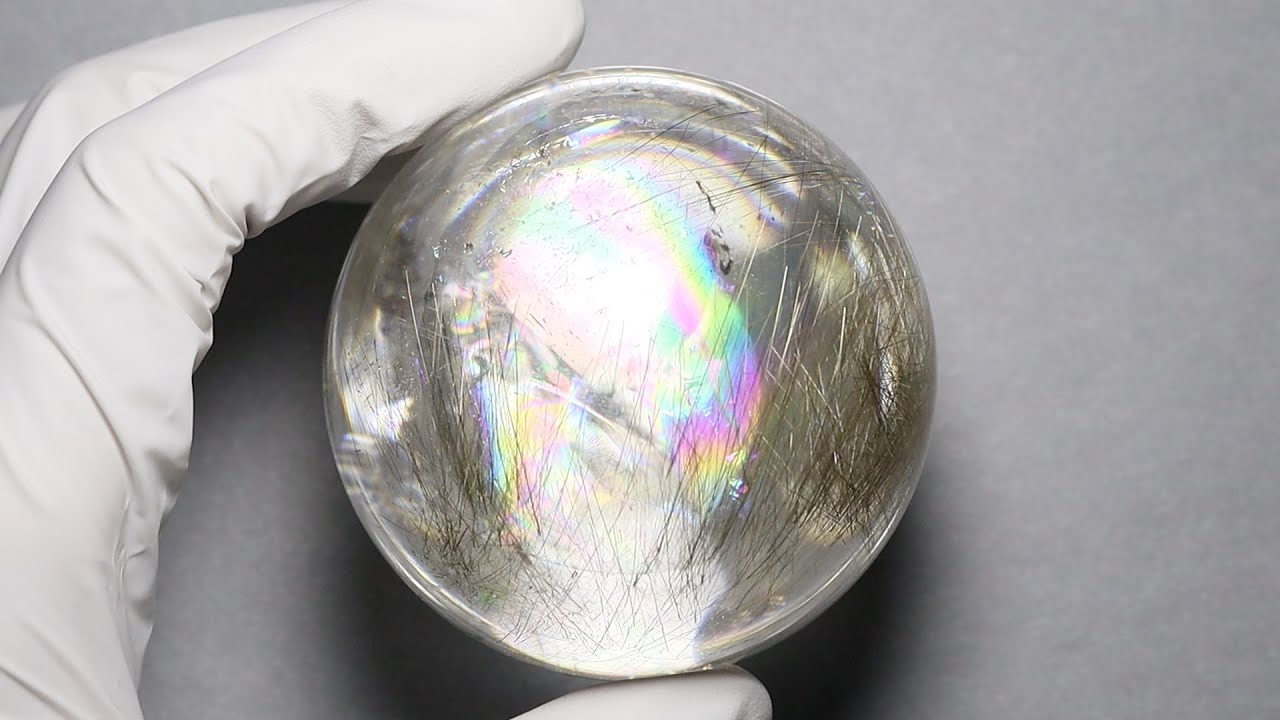 アイリス(レインボー)・シルバールチルクォーツ Φ63.5mm玉 スフィア