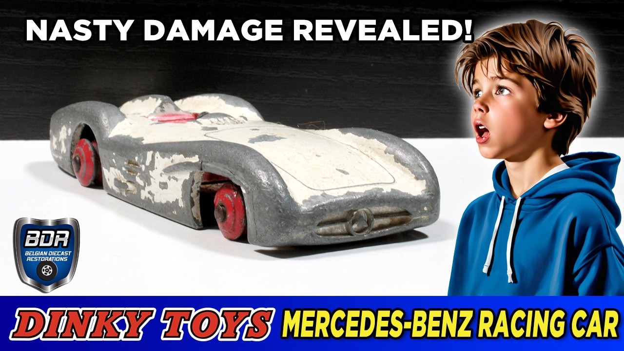 Nasty damage revealed! - Dinky Toys 237 Mercedes-Benz Racing Car