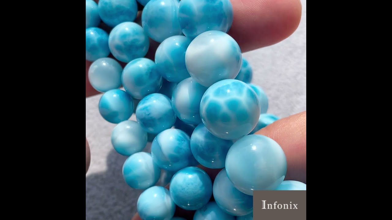 最高品質]ラリマー ブレスレット（約8.5mm玉） - 埼玉県吉川市の天然石