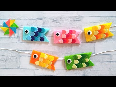 簡単】🎏こいのぼりの作り方🎏【縫わずにできる】切って貼るだけ