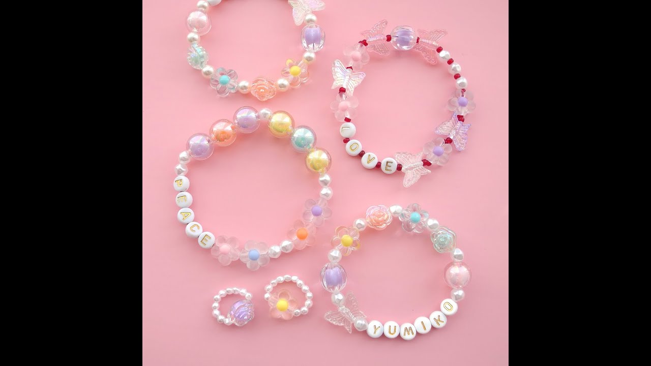 カラフルビーズアクセサリー - YouTube