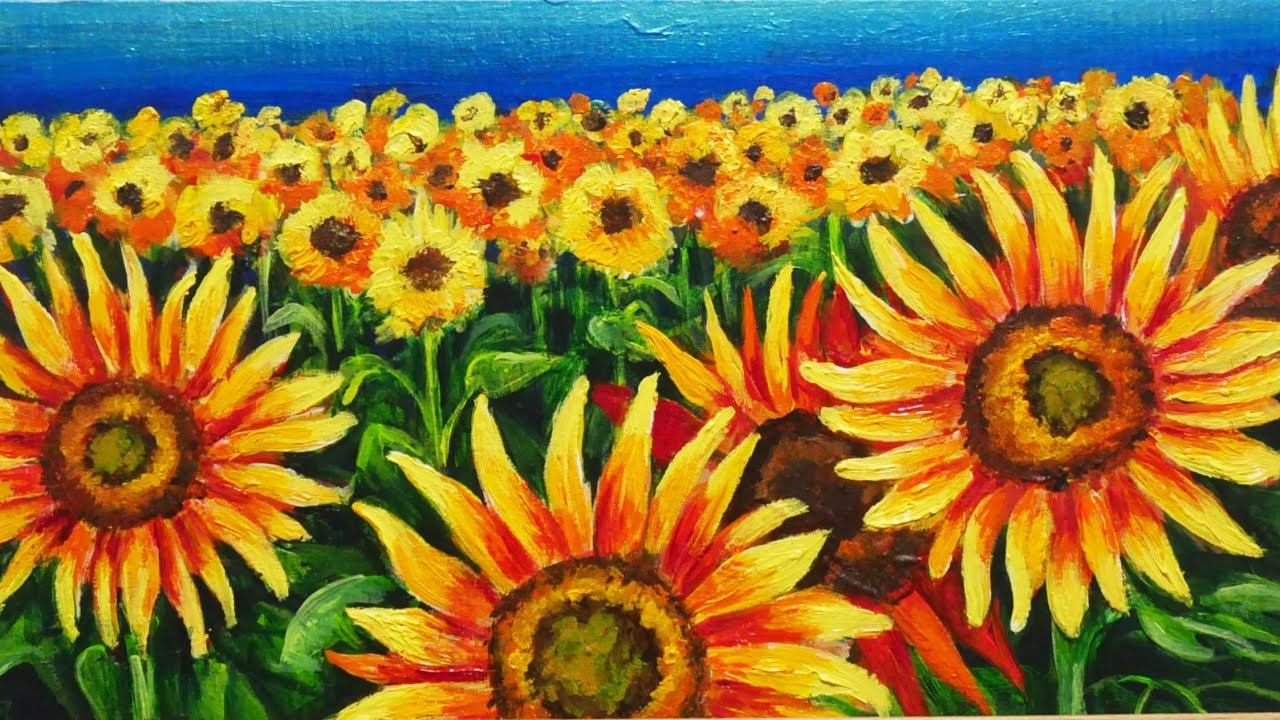 油彩□ひまわりの絵 油絵＊ひまわり 絵画 ひまわり : ZXHYWYM ひまわり