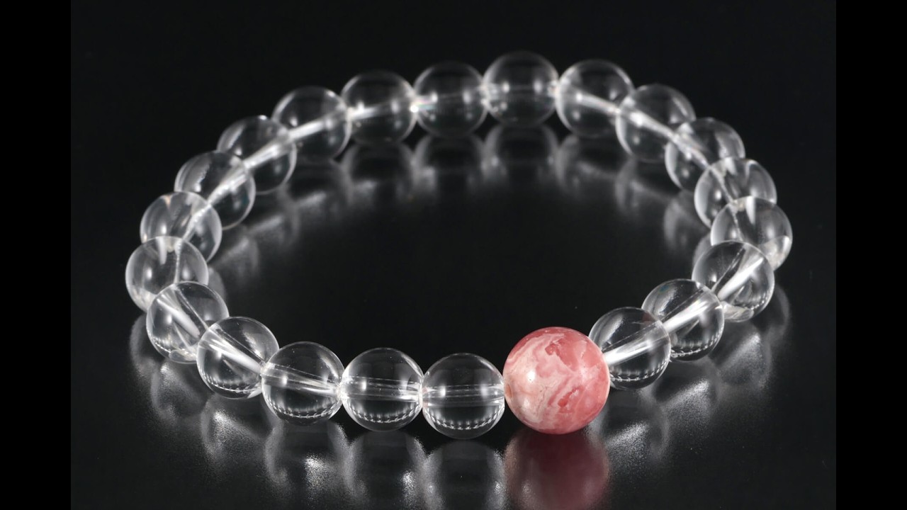 インカローズ入り水晶8ミリ ブレスレット / Inca Rose&Quartz Bracelet