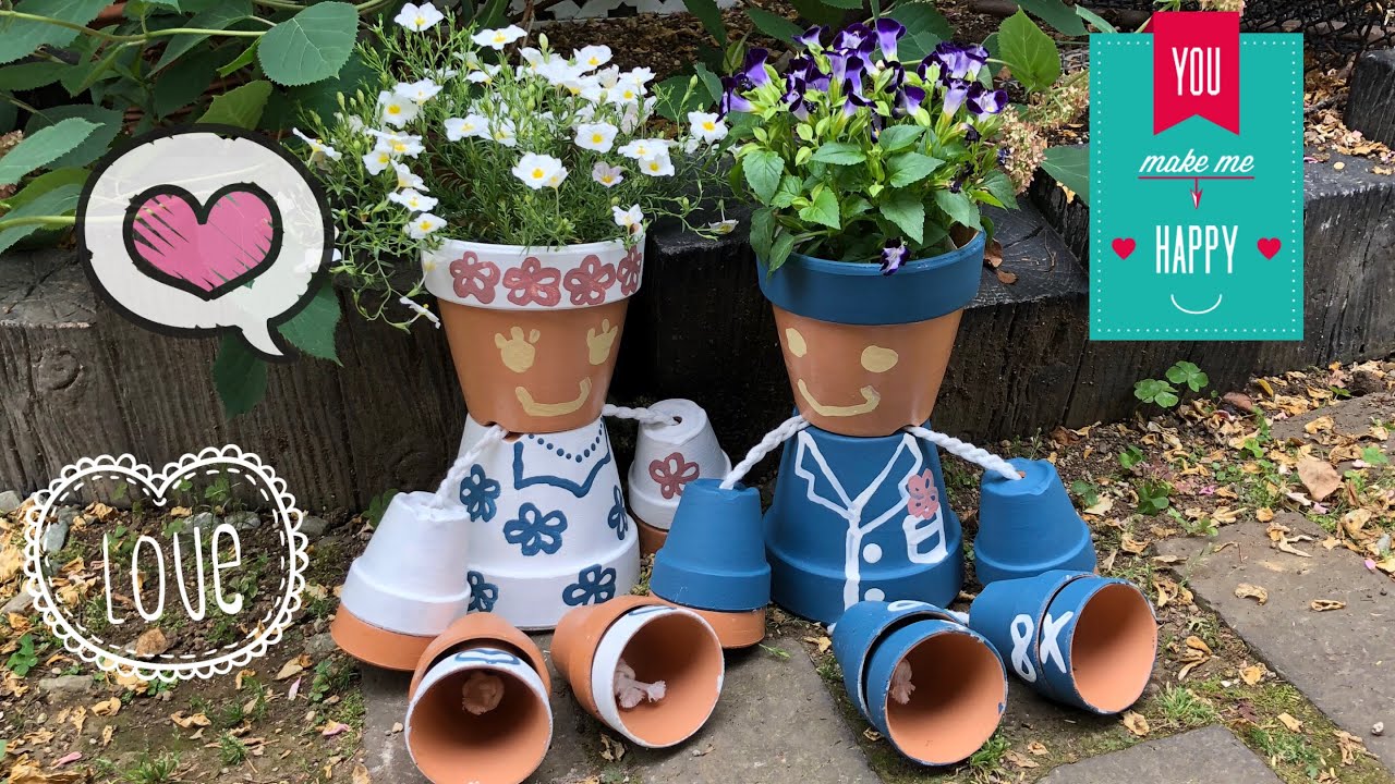 植木鉢人形の作り方・可愛い・ガーデニング ・ガーデン小物・ポット