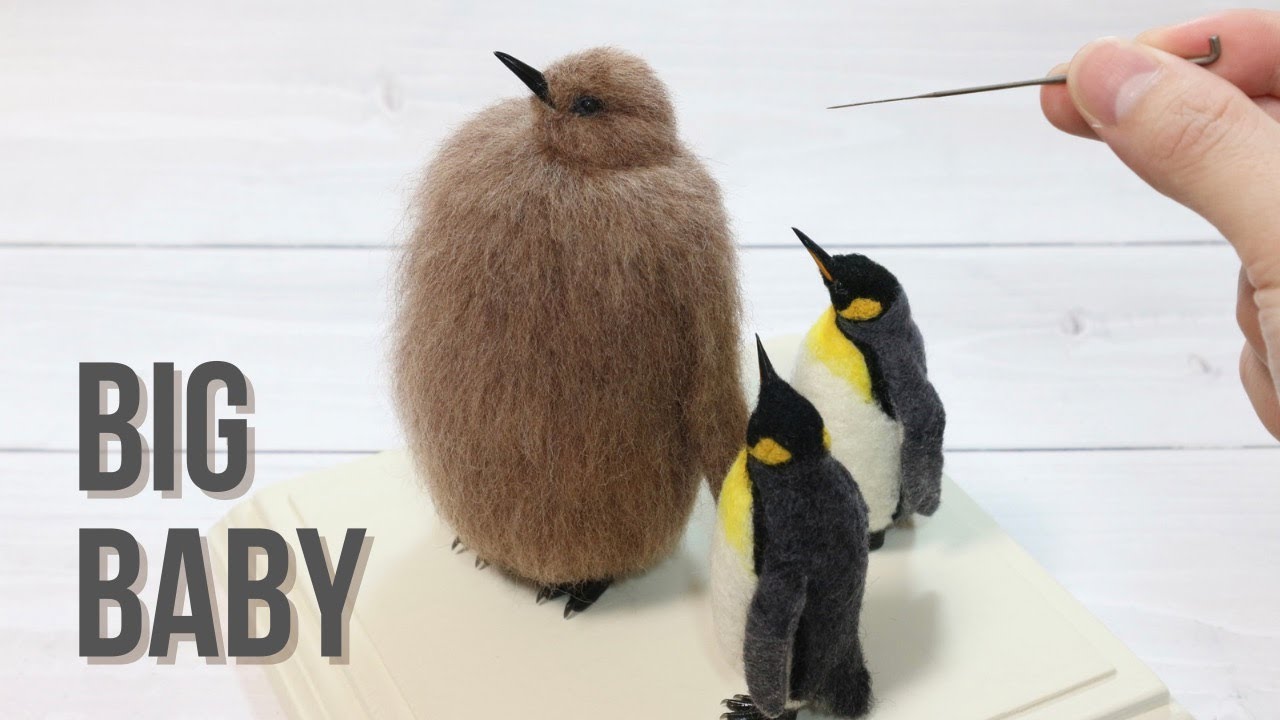 羊毛フェルトでキングペンギンの親子を作ってみました。/ Make a King