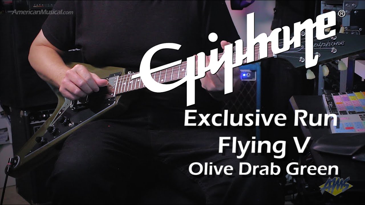 Epiphone Exclusive Run Flying V Electric Guitar Olive Drab Green