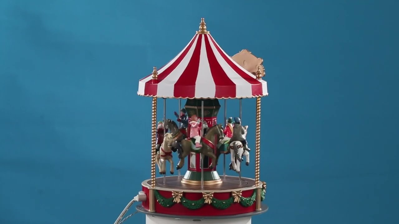 Lemax Battery Operated Christmas Cheer Carousel Festive Décor