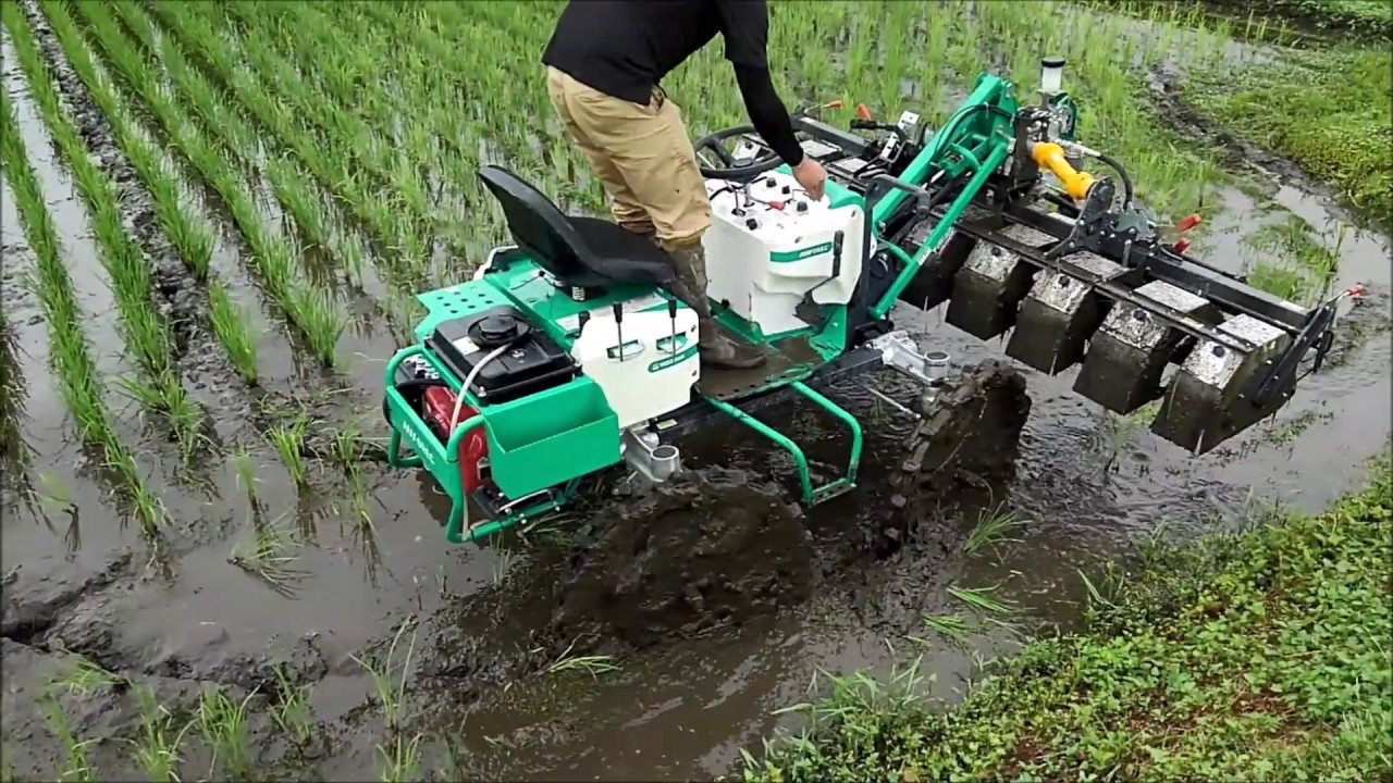 ｵｰﾚｯｸ水田除草機 ウィードマンの実演風景 - YouTube